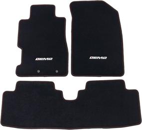 img 4 attached to 🔴 IKON MOTORSPORTS Honda Civic Floor Mat (2001-2005, Excludes Si): EM2 Logo, Factory Fitment Front & Rear Nylon Car Carpets, Carpet Liner - 2002 2003 2004