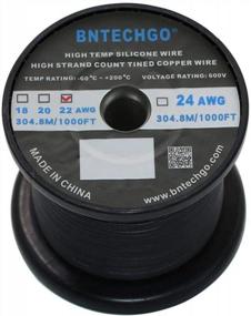 img 3 attached to Flexible 22 AWG Stranded Tinned Copper Wire Spool - 1000 Ft Black Silicone Wire By BNTECHGO