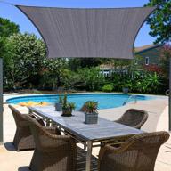 7'x10' gray rectangle sun shade sail canopy 180 gsm uv block hdpe patio garden lawn outdoor logo
