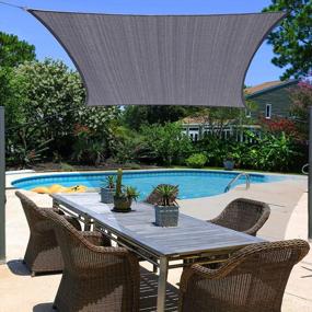 img 4 attached to 7'X10' Gray Rectangle Sun Shade Sail Canopy 180 GSM UV Block HDPE Patio Garden Lawn Outdoor