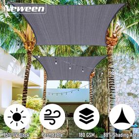 img 3 attached to 7'X10' Gray Rectangle Sun Shade Sail Canopy 180 GSM UV Block HDPE Patio Garden Lawn Outdoor