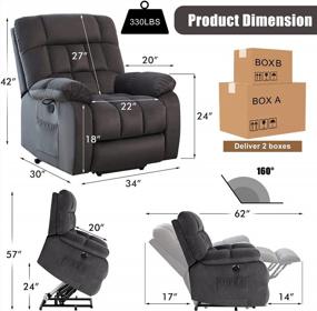 img 3 attached to Electric Power Lift Recliner Chair W/ Massage, Heat & Side Pocket - Perfect For Elderly | CDCASA Gray Coffee