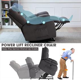 img 2 attached to Electric Power Lift Recliner Chair W/ Massage, Heat & Side Pocket - Perfect For Elderly | CDCASA Gray Coffee