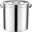 stainless steel brew kettle and stockpot with lid - ideal for home brewing beer, making maple syrup and cooking meals - 50 quart capacity logo