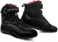 breathable and reinforced motorcycle shoes for women - shima exo vented lady with atop closure system, ankle support, anti-slip sole, gear pad (black, size 7) logo