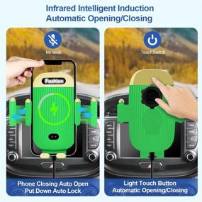 img 1 attached to 📱 BENBOAR Wireless Car Charger Phone Holder: 15W Kharly Auto-Clamping Car Mount for iPhone 13 Pro, Samsung S21/S22Ultra, Google Pixel 6 - Green