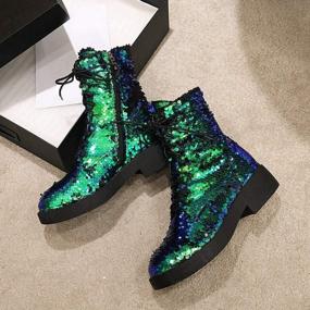 img 2 attached to Sparkle In Style With Caradise Women'S Glitter Combat Ankle Boots