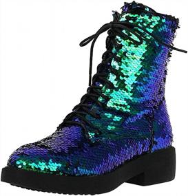 img 4 attached to Sparkle In Style With Caradise Women'S Glitter Combat Ankle Boots