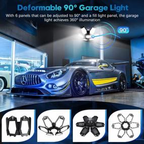 img 2 attached to Transform Your Garage With TANBABY'S Ultra Bright 150W LED Ceiling Light - 2 Pack 15000LM With Deformable Panels For Perfect Illumination - Ideal For Garage, Basement And More!