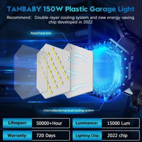 img 1 attached to Transform Your Garage With TANBABY'S Ultra Bright 150W LED Ceiling Light - 2 Pack 15000LM With Deformable Panels For Perfect Illumination - Ideal For Garage, Basement And More!