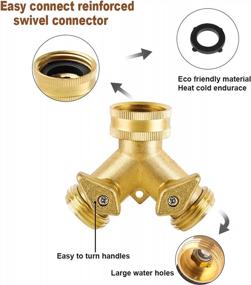 img 3 attached to Maximize Your Garden Watering Efficiency With Jansamn Solid Brass Hose Splitter - 2 Way Shut-Off Valve For American Thread 3/4" Garden Hoses