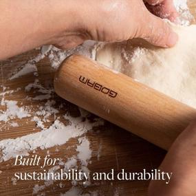img 1 attached to GOBAM Wood Rolling Pin: The Perfect Dough Roller For Baking Cookies, Pie, Pizza & More - 13 X 1.38 Inches