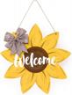 bring joy to your home with this beautiful sunflower welcome door hanger - perfect for indoor and outdoor use! logo
