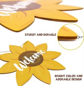 img 2 attached to Bring Joy To Your Home With This Beautiful Sunflower Welcome Door Hanger - Perfect For Indoor And Outdoor Use!