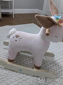 img 5 attached to Мягкая игрушка-качалка Labebe - 2 в 1 деревянная лошадка-качалка с оленями для детей 6-36 месяцев - идеальная детская игрушка-качалка и катание на животных