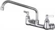 8-inch wall-mounted commercial sink faucet with 14-inch spout by cwm logo