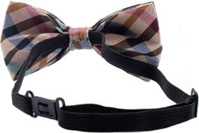 img 1 attached to Checkered Suspender and Bowtie Set for Men's Accessories: Ties, Cummerbunds & Pocket Squares