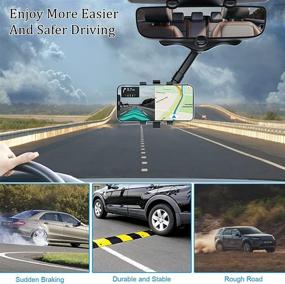 img 1 attached to Convenient 360° Rotatable and Retractable Car Phone Holder for All Mobile Phones and Cars