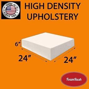 img 1 attached to 🪑 High Density Upholstery Foam Cushion 6"H x 24"W x 24"L - Ideal Chair Cushion Square Foam for Dining Chairs, Wheelchair Seat Cushion Replacement - FoamRush