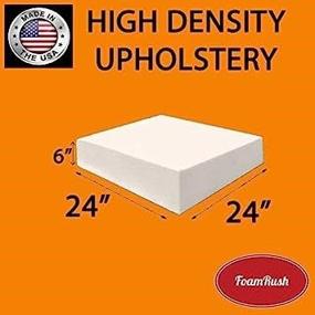 img 3 attached to 🪑 High Density Upholstery Foam Cushion 6"H x 24"W x 24"L - Ideal Chair Cushion Square Foam for Dining Chairs, Wheelchair Seat Cushion Replacement - FoamRush