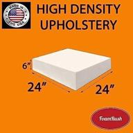 🪑 high density upholstery foam cushion 6"h x 24"w x 24"l - ideal chair cushion square foam for dining chairs, wheelchair seat cushion replacement - foamrush logo