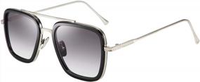 img 4 attached to FEISEDY Retro 70S Aviator Sunglasses Tony Sunglasses Trendy Women Square Sun Glasses B2510