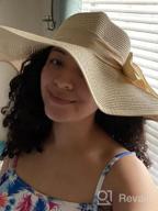 img 1 attached to 🌞 Women's Foldable Wide Brim Sun Protection Straw Hat, Summer UV Protection Beach Cap - Floppy Hat review by Mark Marcellus