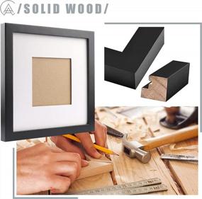 img 2 attached to Set Of 4 AEVETE Black Wood 8X8 Square Frames For Wall And Tabletop Display - Includes 4X4 Mat For Ideal Presentation