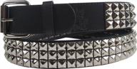 studded leather black men's accessories featuring the black pyramid logo