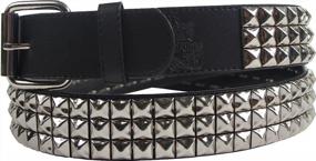 img 2 attached to Studded Leather Black Men's Accessories featuring the Black Pyramid