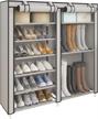 organize your shoes with udear portable shoe rack - grey non-woven fabric cover included logo