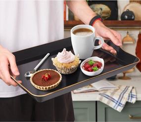 img 1 attached to Stylish MAONAME Melamine Serving Tray With Handles - Perfect For Home Decor And Entertaining