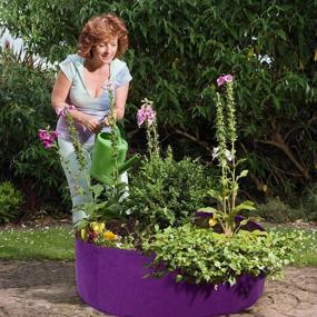 img 3 attached to Fabric Raised Garden Bed 15 Gallon Grow Bags Round Planter For Herb, Flower And Vegetable Plants - 24" Dia X 8" High (Purple)