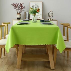 img 3 attached to Waterproof And Oil-Proof Apple Green Vinyl Tablecloth - Heavy Duty Wipeable Table Cloth For Indoor And Outdoor Use, Washable (60" X 102")