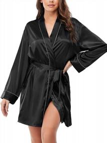 img 3 attached to Sleek And Luxurious Women'S Silk Robes For Sophisticated Bridal Parties And Sleepwear