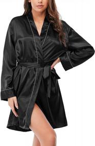 img 1 attached to Sleek And Luxurious Women'S Silk Robes For Sophisticated Bridal Parties And Sleepwear
