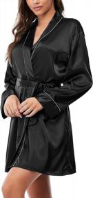 img 2 attached to Sleek And Luxurious Women'S Silk Robes For Sophisticated Bridal Parties And Sleepwear