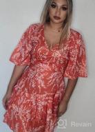img 1 attached to Floral Chiffon Wrap Dress With V Neckline For Women'S Casual Summer Outfits Featuring A Flared Skirt, Ruffle Tops, And Sun-Kissed Flowy Mini Shorts review by Antonio Baker