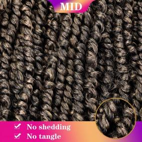 img 1 attached to 4 Packs Pre-Twisted Passion Twists Synthetic Crochet Braids 18 Inch Pre-Looped Spring Bomb Crochet Hair Extensions Fiber Fluffy Curly Twist Braiding Hair (T27#, 18 Inch (Pack Of 4))