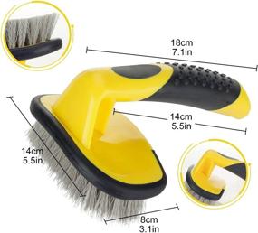 img 3 attached to Premium 4-Pack Car Wheel Cleaning Brush Kit: Short Handle, Ultimate Set for Car, Motorcycle, Truck, SUV, RV