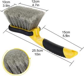 img 2 attached to Premium 4-Pack Car Wheel Cleaning Brush Kit: Short Handle, Ultimate Set for Car, Motorcycle, Truck, SUV, RV