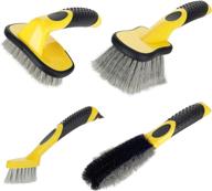 premium 4-pack car wheel cleaning brush kit: short handle, ultimate set for car, motorcycle, truck, suv, rv логотип