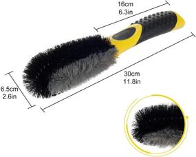 img 1 attached to Premium 4-Pack Car Wheel Cleaning Brush Kit: Short Handle, Ultimate Set for Car, Motorcycle, Truck, SUV, RV