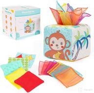 🐸 frogprin baby tissue box toy: montessori sensory toy for 6-12 months, with silk scarves, stuffed tissues, and crinkle paper - perfect for newborns, toddlers, and infants logo