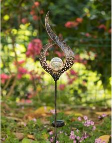 img 1 attached to Солнечные фонари Crackle Glass Globe для открытого сада - водонепроницаемые светодиодные фонари для патио, лужайки или двора от HOMEIMPRO