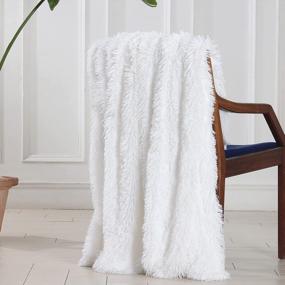 img 1 attached to Extra Soft Faux Fur Blanket Twin Size 70"X78", Fluffy Plush Throw For Couch Sofa Bed, Solid Reversible White