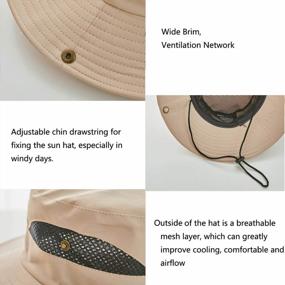 img 3 attached to Sun Hats For Men/Women, Wide Brim Bucket Hat Waterproof Breathable Packable Boonie Hat For Fishing UPF 50 UV Protection
