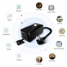 img 3 attached to Otdair Smart Dimmer Plug: совместим с Alexa и Google Assistance, с поддержкой Wi-Fi и Bluetooth, IP55 водонепроницаемый для использования на открытом воздухе — идеально подходит для гирлянд, светильников для патио и торшеров