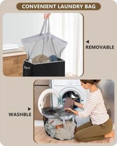 img 1 attached to 100L Large And Tall SOLEDI Laundry Hamper With Removable Bag - Collapsible, Handle For Storage In Bedroom, Bathroom Or Dorm Room