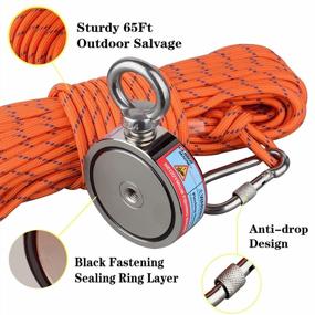 img 2 attached to ULIBERMAGNET Fishing Magnet Kit Dia. 2.95” Double Sides Combined 1100Lb Strong Neodymium Magnets With 6MM 66Ft (20M) Nylon Rope & Non-Slip Gloves For Magnetic Fishing And River Lake Hunting
